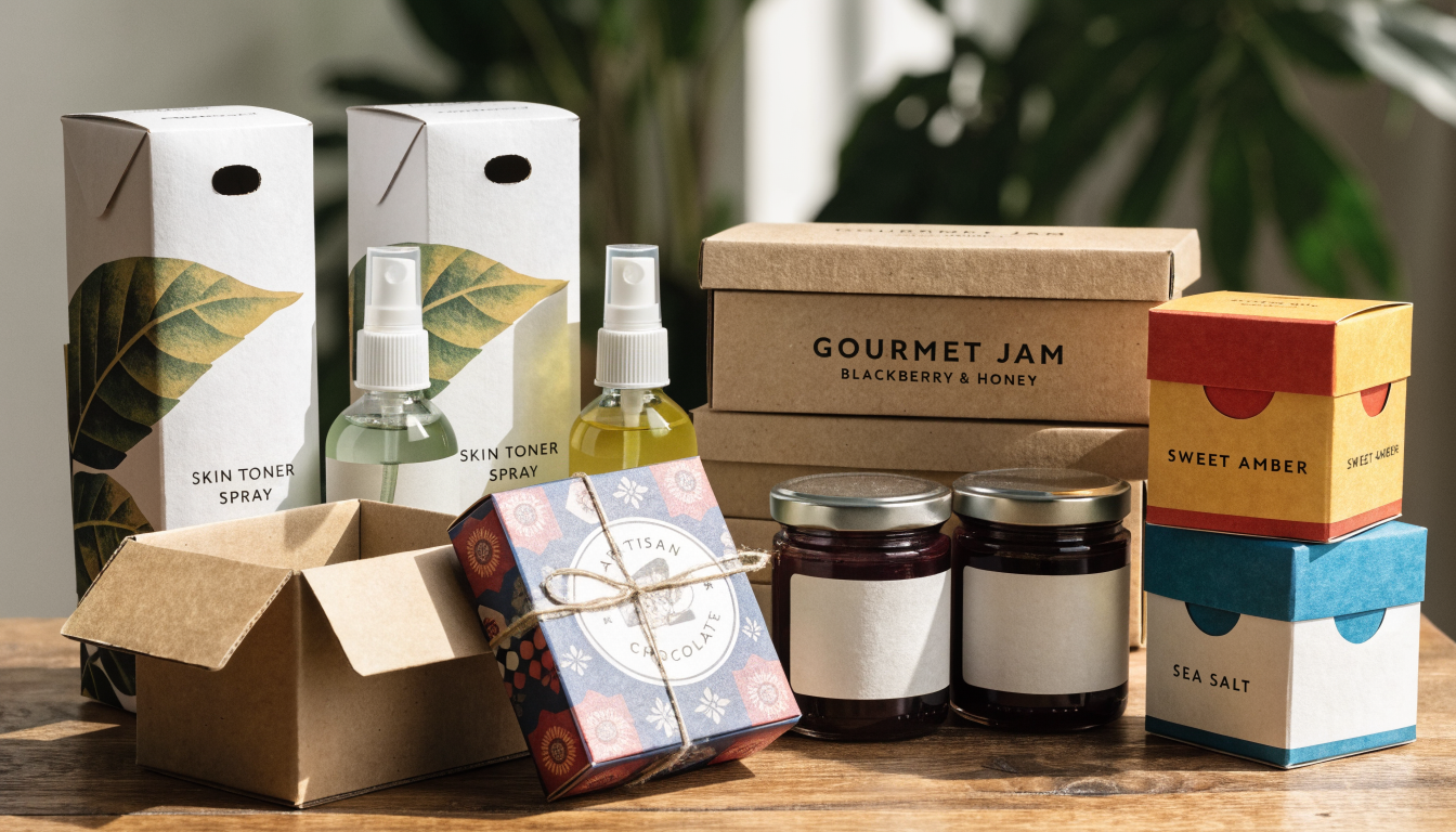 Artisanal products with beautifully designed custom packaging