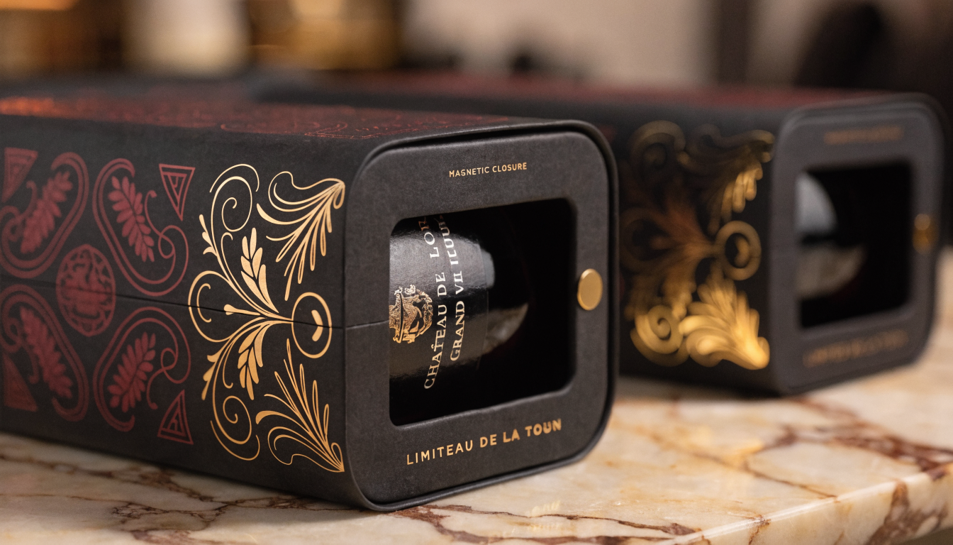 Premium wine packaging with custom rigid gift boxes