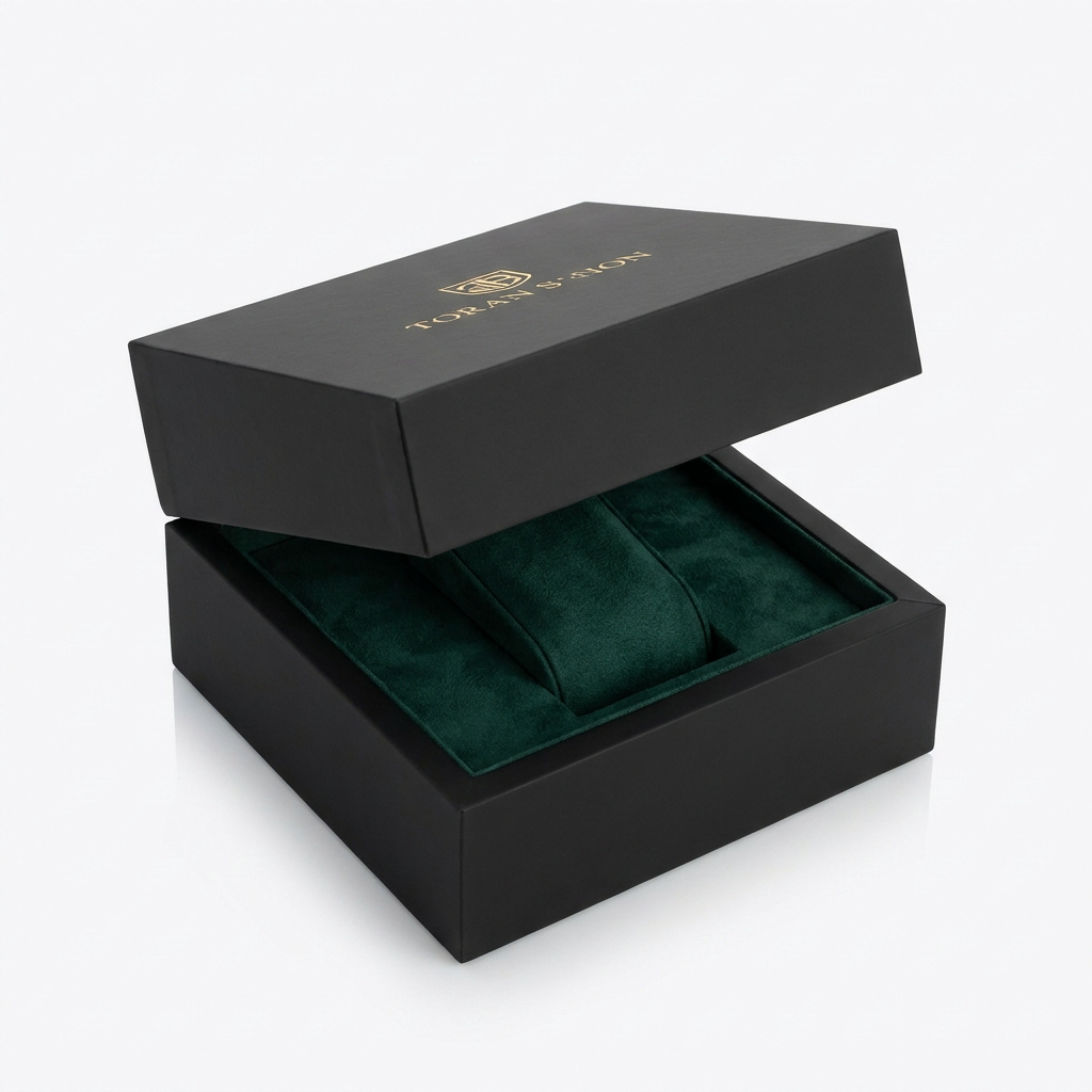 Luxury rigid gift box with gold foil